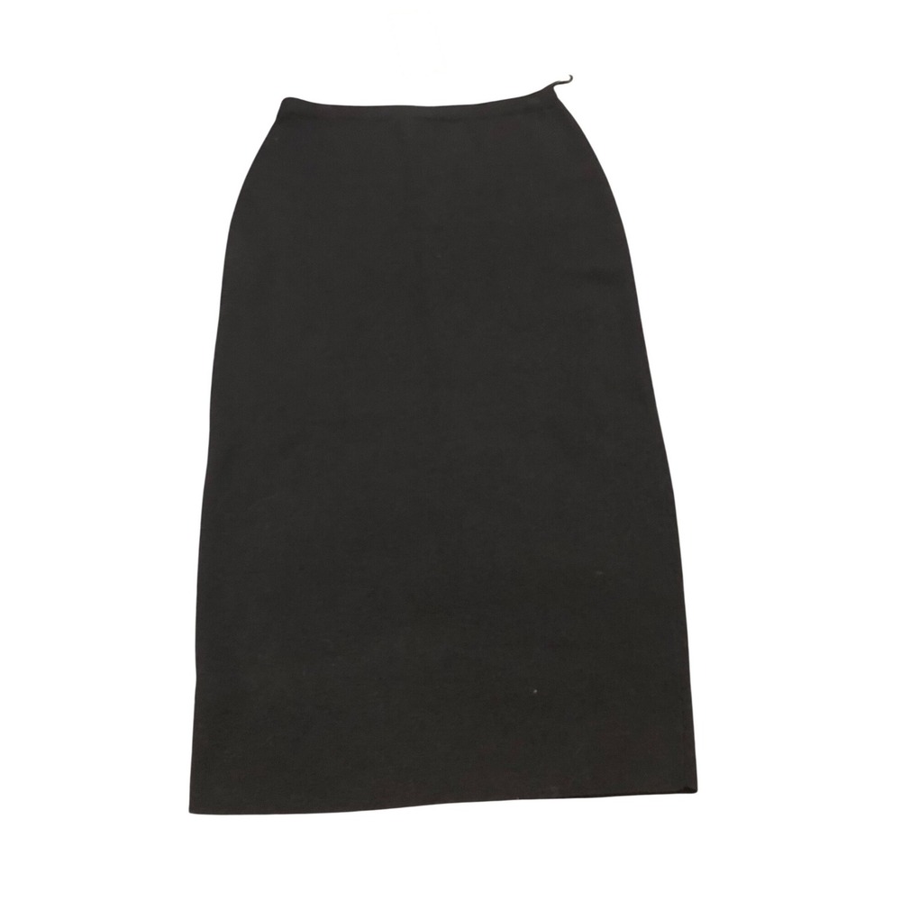 Eileen Fisher Pencil Skirt Womens XS Black Washable Wool Crepe Midi F5CW-S2148M